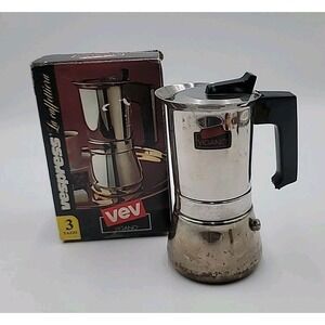 Vtg VEV VIGANO Moka Espresso Stovetop Coffee Maker Inox 18/10 Stainless Italy